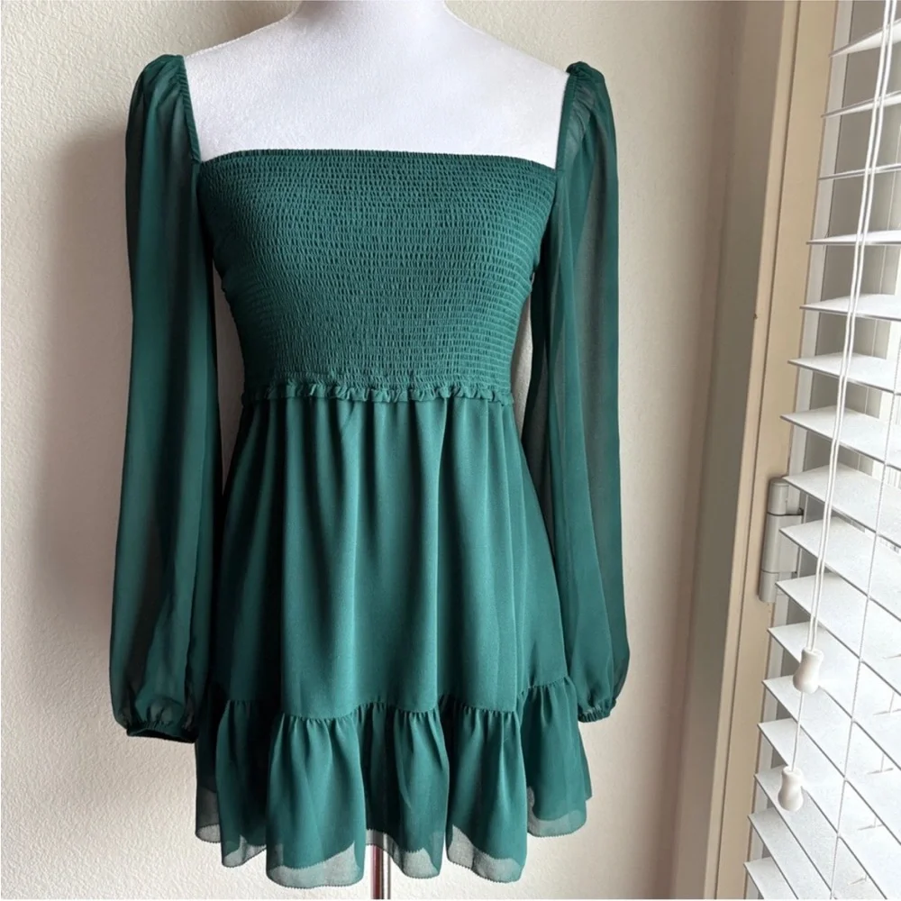 Aritzia Wilfred Tempest Dress Forest Green - Picture 4 of 6